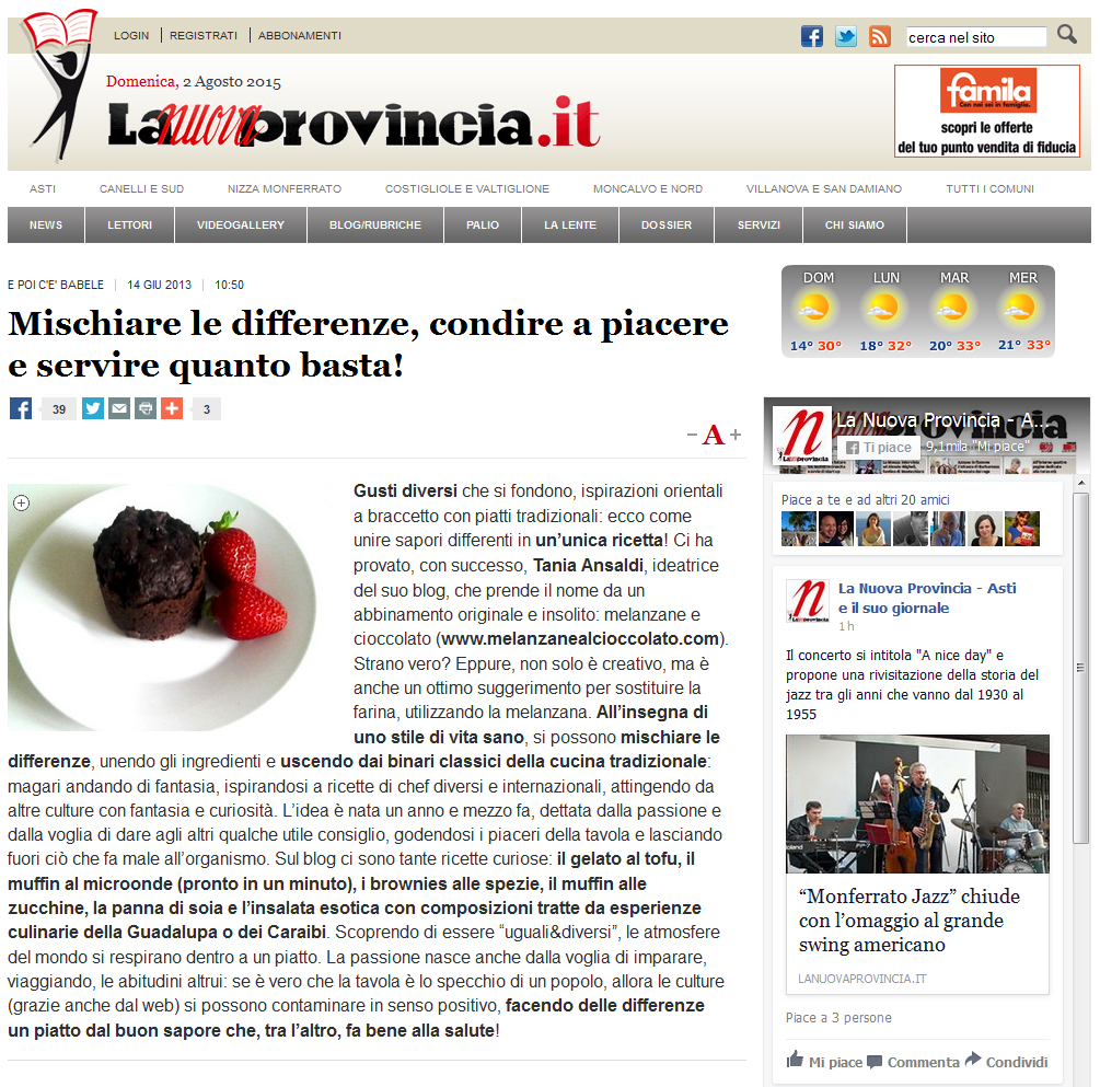 UN ARTICOLO SU LA NUOVA PROVINCIA