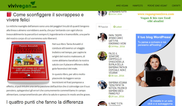 COME SCONFIGGERE IL SOVRAPPESO SU VIVIVEGAN.COM